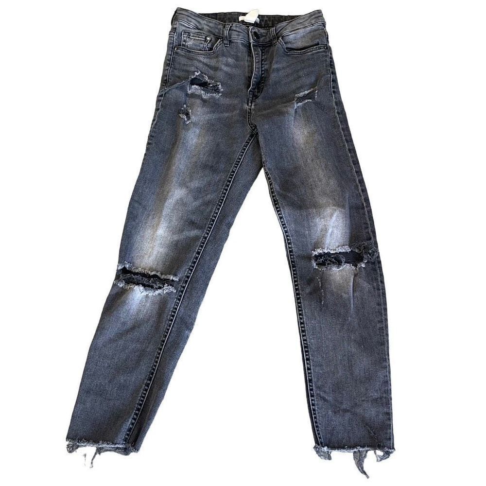 HM Distressed Straight Leg Jeans 2